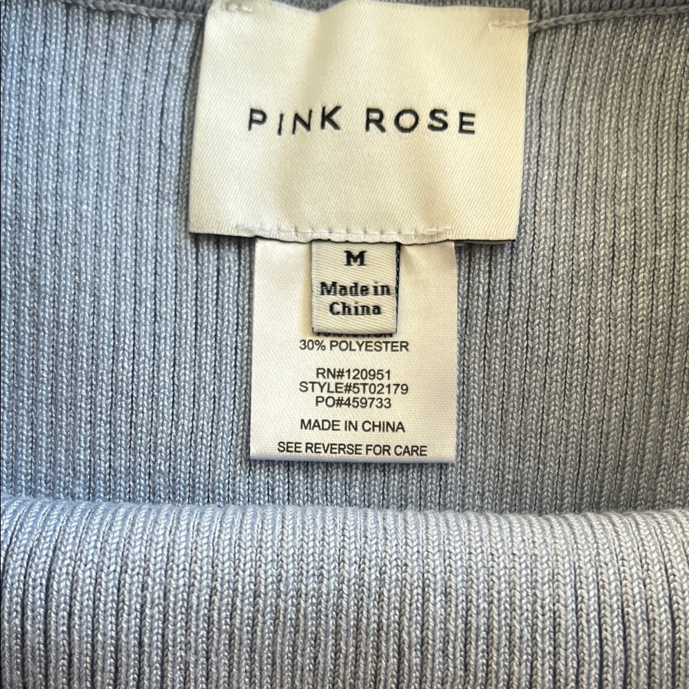Pink rose Light Blue Sleeveless Top and Skirt Set - Picture 5 of 10